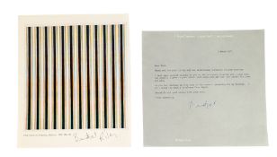 ARTISTS - BRIDGET RILEY (ENGLISH PAINTER) - ALS AND SIGNED ART