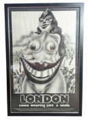ALAN ALDRIDGE (B.1938) - LONDON 'COME WEARING JUST A SMILE' POSTER