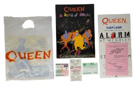 QUEEN - THE MAGIC TOUR 1985 - PROGRAMME, TICKET STUBS, ORIGINAL BAG ETC.