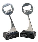 DOCTOR WHO - 2010 AND 2014 'TRIC' AWARD TROPHIES