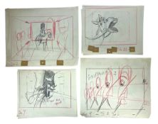 HAROLD WHITAKER - A COLLECTION OF PENCIL SKETCHES FOR A c1960 MURRAY MINTS ADVERT