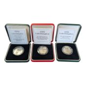 THREE 1990S BRITISH SILVER PROOF TWO POUNDS