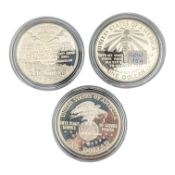 THREE 20TH CENTURY USA SILVER DOLLARS