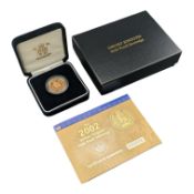 2002 QUEEN ELIZABETH II GOLD PROOF SOVEREIGN