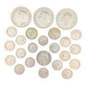 COLLECTION OF BRITISH CIRCULATED .500 SILVER COINS