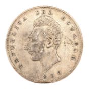 1890 PERUVIAN SILVER LIMA ONE SUCRE