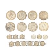 COLLECTION OF BRITISH CIRCULATED .500 SILVER COINS