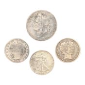 1821 GEORGE IV SILVER CROWN & USA HALF DOLLARS