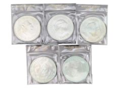 FIVE 1970 JULIANA 25TH ANNIVERSARY OF LIBERATION TEN GULDENS