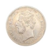 1871 SPANISH SILVER FIVE PESETAS