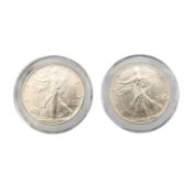 TWO 1990S UNITED STATES FINE SILVER ONE DOLLARS