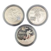 THREE 20TH CENTURY USA SILVER DOLLARS