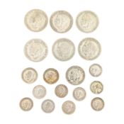 COLLECTION OF BRITISH CIRCULATED .500 SILVER COINS