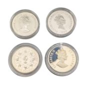 FOUR SILVER PROOF CROWN COINS