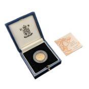 1999 QUEEN ELIZABETH II GOLD PROOF HALF SOVEREIGN