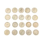 COLLECTION OF BRITISH CIRCULATED SILVER HALF CROWNS