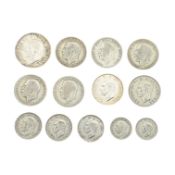 COLLECTION OF BRTISH CIRCULATED .500 SILVER COINS