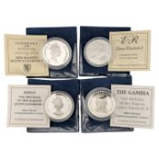 FOUR SILVER PROOF CROWN COINS