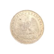 1873 MEXICAN BALANZA SILVER ONE PESO