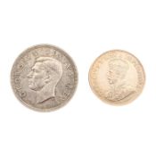 1948 SOUTH AFRICA FIVE SHILLINGS & 1927 TWO & ONE HALF SHILLINGS