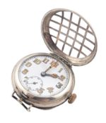 WWI FIRST WORLD WAR TRENCH WATCH WITH SHRAPNEL GUARD