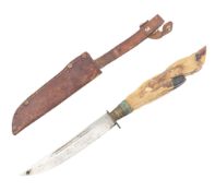 VINTAGE GERMAN DEER FOOT HUNTING KNIFE