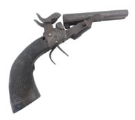19TH CENTURY VICTORIAN DOUBLE BARREL POCKET PISTOL