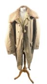 BELIEVED WWII SECOND WORLD WAR SWEDISH SHEEPSKIN LINED FIELD COAT