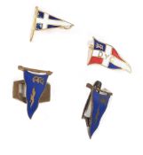 COLLECTION OF VINTAGE YACHT CLUB SAILING BURGEE PIN BADGES