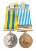 BRITISH KOREA MEDAL & UN SERVICE MEDAL - DURHAM LIGHT INFANTRY