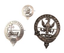 COLLECTION OF SILVER SCOTTISH CLAN BADGES