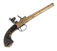 18TH CENTURY BUNNEY OF LONDON FLINTLOCK PISTOL