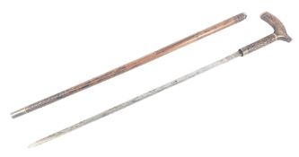19TH CENTURY VICTORIAN SWORD STICK WITH CONCEALED BLADE