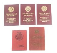 COLLECTION OF SOVIET RUSSIAN MEDAL CITATION BOOKS
