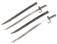 TWO 19TH CENTURY FRENCH CHASSEPOT RIFLE BAYONET