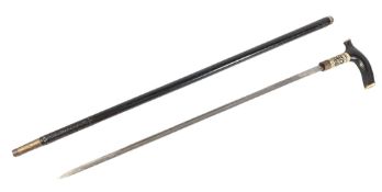 LATE 19TH CENTURY INDIAN SWORD STICK WITH CONCEALED BLADE