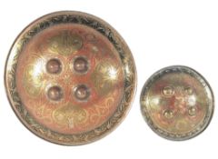 TWO VINTAGE 19TH CENTURY STYLE INDO PERSIAN SHIELDS