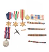 WWII SECOND WORLD WAR MEDAL GROUP WITH 8TH ARMY COMMEMORATIVE MEDAL