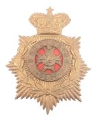 19TH CENTURY VICTORIAN SHERWOOD FORESTERS DERBYSHIRE HELMET PLATE