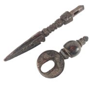 TWO NEPALESE TIBETAN WOODEN TRIBAL ART PIECES