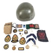 BRITISH ARMY MARK 6 HELMET & BADGES
