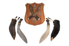 VINTAGE KUKRI KNIFE DAGGERS & PRESENTATION SHIELD