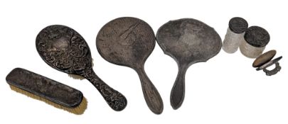 19TH & 20TH CENTURY HALLMARKED SILVER DRESSING TABLE VANITY PIECES