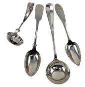 VICTORIAN HALLMARKED SILVER DESSERT SPOON & OTHER FLATWARE