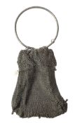20TH CENTURY POSSIBLY FRENCH SILVER MESH PURSE / COIN PURSE