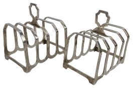 PAIR OF 20TH CENTURY ELIZABETH II HALLMARKED SILVER TOAST RACKS