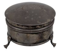 20TH CENTURY GEORGE V HALLMARKED SILVER TRINKET BOX / JEWELLERY BOX