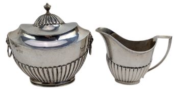 VICTORIAN HALLMARKED SILVER CREAMER JUG & A SILVER SUGAR BOWL