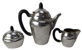 GEORG JENSEN - DANISH 925 SILVER THREE-PIECE COFFEE SERVICE