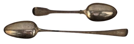 GEORGE III HALLMARKED SILVER SERVING SPOON & HALLMARKED SILVER SPOON
